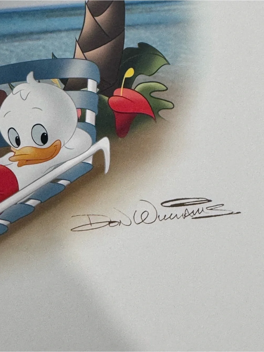 Disney Cruise Line Kicking Back Chilling Out Ducky Williams Lithograph 16x20